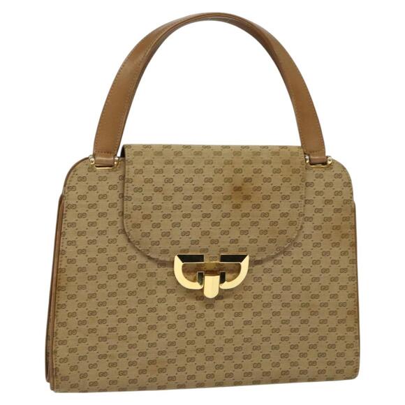 GUCCI Micro GG Canvas Hand Bag Beige Gold - Picture 1 of 16